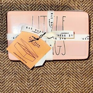 NWT Rae Dunn Small Pink Ceramic Trinket Dish ‘LITTLE THINGS’ Jewelry Holder